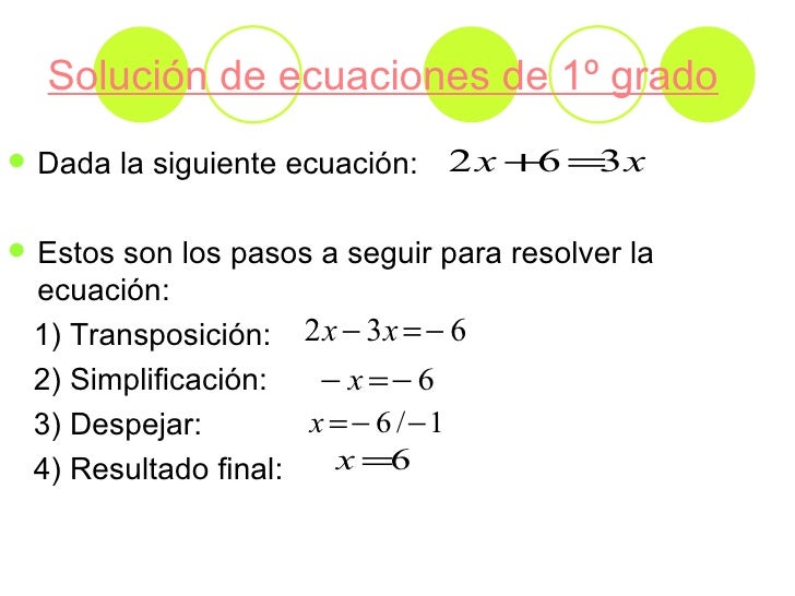 Resuelve Las Siguientes Ecuaciones De Primer Grado es.slideshare.net