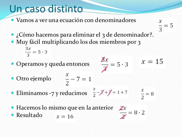 Ecuaciones de primer grado con una incognita