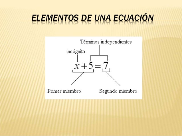 Ecuaciones de primer grado o lineales