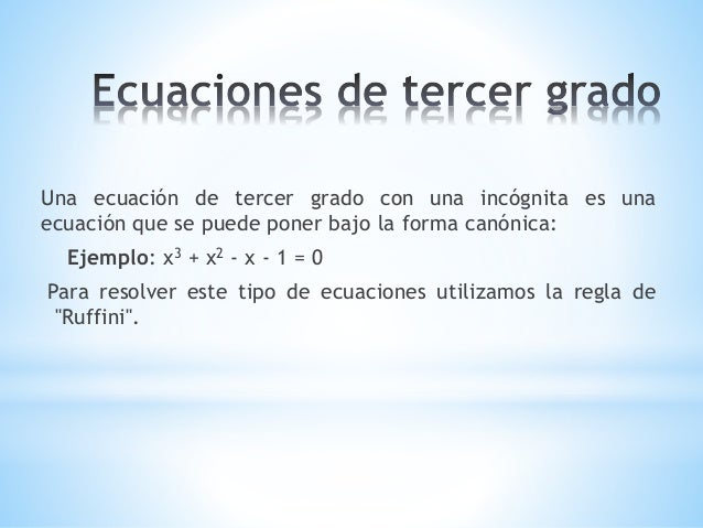 Ecuaciones de tercer grado