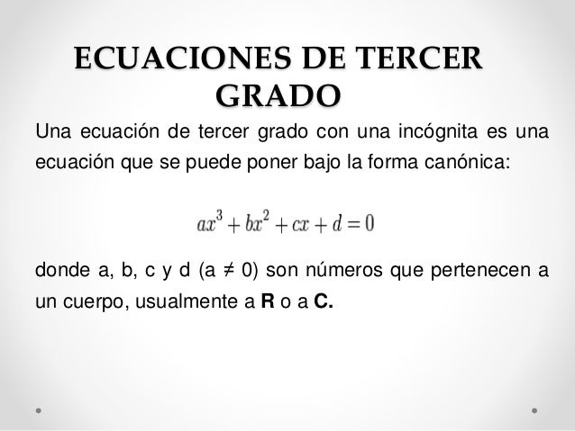 Ecuaciones De Tercer Grado