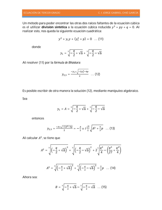 Ecuaciones de tercer grado PDF
