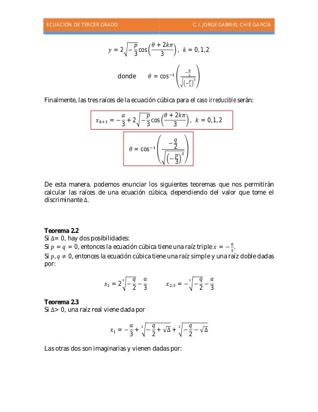 Ecuaciones de tercer grado