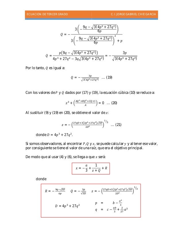 Ecuaciones de tercer grado
