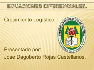 Crecimiento Logístico.




Presentado por:
Jose Dagoberto Rojas Castellanos.
 