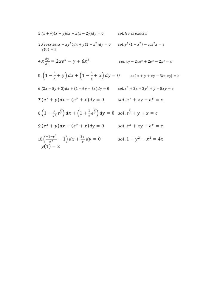 Ecuaciones Diferenciales Exactas
