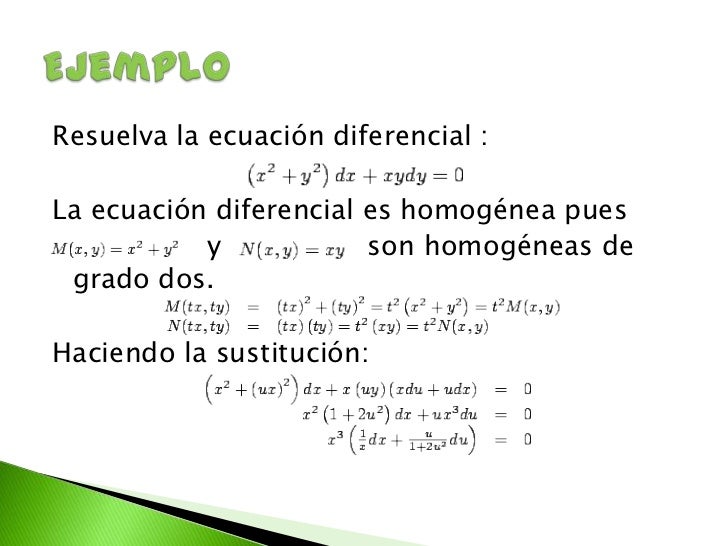 Ecuaciones diferenciales homogeneas