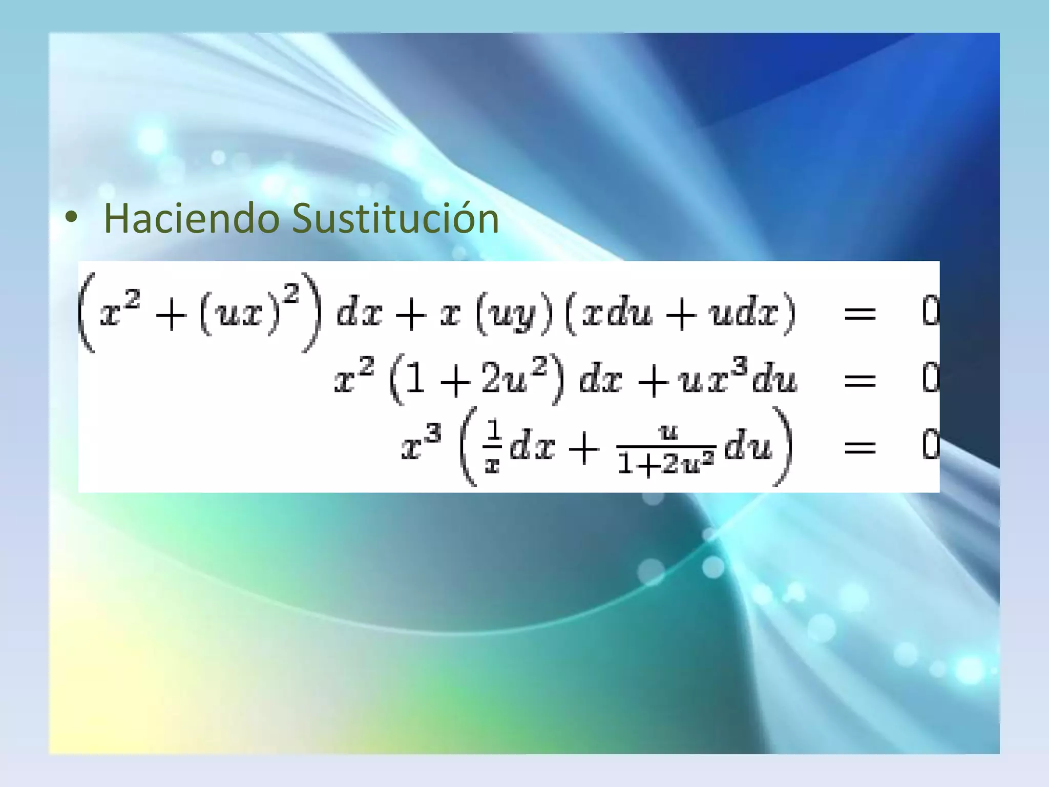 Haciendo Sustitución