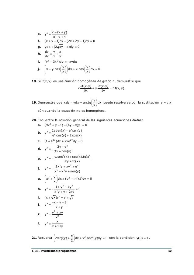 Ecuaciones Diferenciales Lineales De Primer Orden Y Aplicaciones Tema