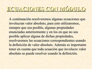 Ecuaciones e inecuaciones con modulo | PPT