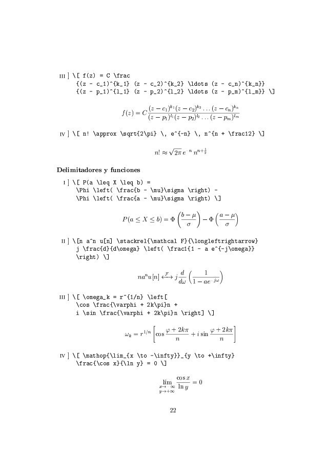 Ecuaciones En Latex