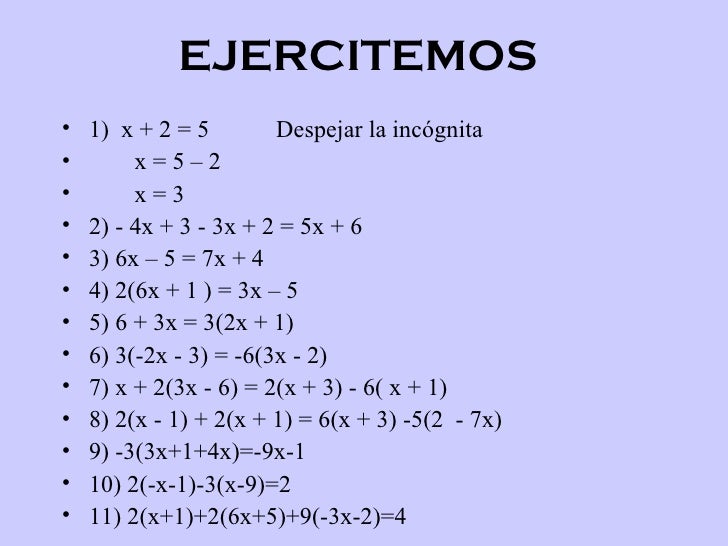 Ecuaciones 1° grado