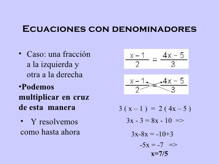 Ecuaciones 1° grado