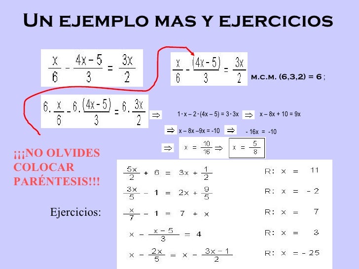 Ecuaciones 1 Grado
