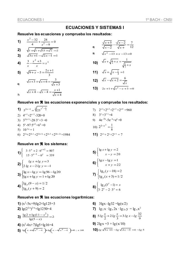 Ecuaciones I
