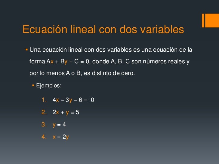 Ecuaciones lineales en dos variables