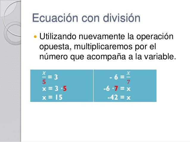 Ecuaciones lineales simples
