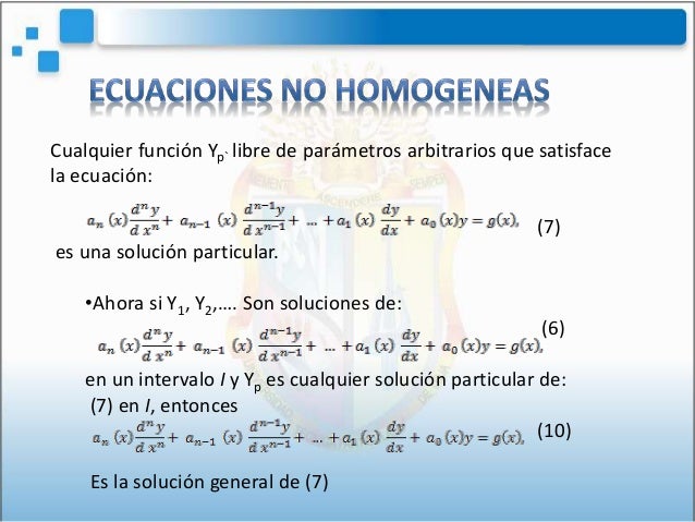Ecuaciones no homogéneas