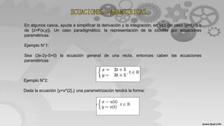 En algunos casos, ayuda a simplificar la derivación y la integración, en vez del caso {y=f(x)} o
de {z=F(x,y)}. Un caso pa...