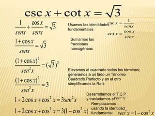 Senx2 Ecuaciones trigonométricas | PPTX