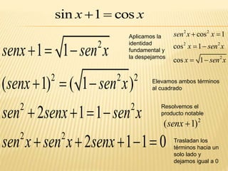 Senx2 Ecuaciones trigonométricas | PPTX
