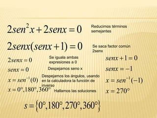 Senx2 Ecuaciones trigonométricas | PPTX
