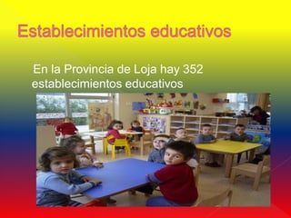 En la Provincia de Loja hay 352
establecimientos educativos
 
