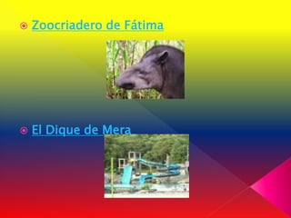    Zoocriadero de Fátima




   El Dique de Mera
 