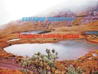ECUADOR TURISTICO


Ecuador un sueño de paisajes
 