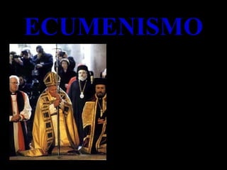 ECUMENISMO 
"Que todos sean uno como 
Tú, Padre, están en Mi y Yo 
en Ti. Sean también uno en 
nosotros: así el mundo creerá 
que tu me has enviado“ 
(Jn 17, 21). 
Lic. Gissella Flores Apaza 
Prof. Educ. Religiosa 
I.E. Argentina - 2009 
 