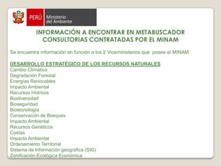 INFORMACIÓN A ENCONTRAR EN METABUSCADORAREA AMBIENTAL (Transversal)SALUDCiudad Saludable  Enfermedades diarreicas Impactos en la salud  Salud ambiental  Salud infantil  Vigilancia epidemiológica  SANEAMIENTO BASICO  Residuos sólidos  SOCIAL Conflictos socioambientalesInventario de conflictos socioambientales