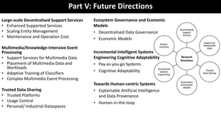 Part V: Future Directions
http://dataspaces.info 29
Large-scale Decentralised Support Services
• Enhanced Supported Servic...