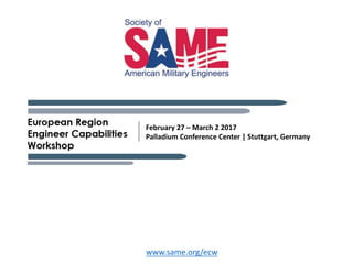 www.same.org/ecw
February	27	– March	2	2017
Palladium	Conference	Center	|	Stuttgart,	Germany
 