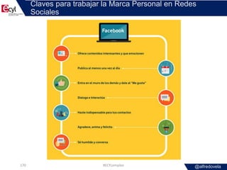 @alfredovela
Claves para trabajar la Marca Personal en Redes
Sociales
#ECYLempleo170
 