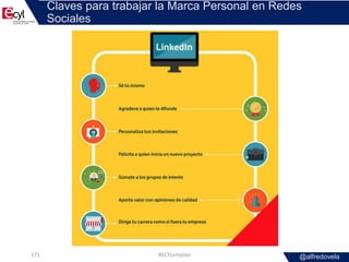 @alfredovela
Claves para trabajar la Marca Personal en Redes
Sociales
#ECYLempleo171
 