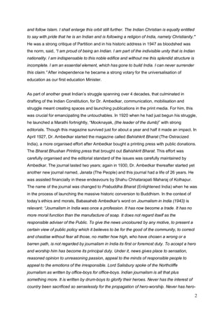 2
and follow Islam. I shall enlarge this orbit still further. The Indian Christian is equally entitled
to say with pride t...