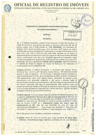 Ed. NovAmérica - Convenção de condomínio com regimento interno