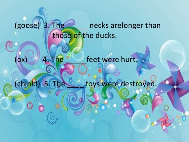 IRREGULAR NOUNS WITH PLURAL FORMS