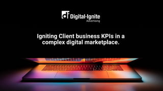 Igniting Client business KPIs in a
complex digital marketplace.
Advertising
 
