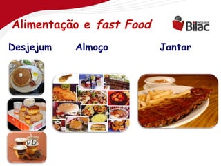 Alimentação e fast Food
Desjejum   Almoço         Jantar
 