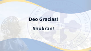 Deo Gracias!
Shukran!
 