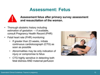 Trauma In Pregnancy Algorithm MANAGEMENT OF PREGNANT WOMEN IN TRAUMA IN PREGNANCIES | PDF