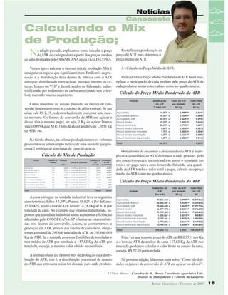 Notícias
Canaoeste

Calculando o Mix
de Produção;

N

a edição passada, explicamos como calcular o preço
do ATR de cada produto a partir dos preços médios
de safra divulgados pelo CONSECANA e pela ESALQ-CEPEA.
Vamos agora calcular o famoso mix de produção. Mix é
uma palavra inglesa que significa mistura. Então mix de produção é a distribuição feita dentro da fábrica com o ATR
entregue, distribuindo entre açúcar, mercado interno ou externo; branco ou VHP e álcool, anidro ou hidratado; industrial (usado por indústrias) ou carburante (usado nos veículos); mercado interno ou externo.

Resta fazer a ponderação do
preço do ATR para obtermos o
preço médio do ATR.

*Cléber Moraes

3-) Calculo do Preço Médio do ATR:
Para calcular o Preço Médio Ponderado do ATR basta multiplicar a participação de cada produto pelo preço do ATR de
cada produto e somar estes valores como no quadro abaixo.

Cálculo do Preço Médio Ponderado do ATR

Como dissemos na edição passada, os fatores de conversão funcionam como as cotações do dólar em real: Se um
dólar vale R$ 2,15, podemos facilmente converter uma moeda na outra. Os fatores de conversão de ATR em açúcar e
álcool têm o mesmo papel, ou seja, 1 Kg de açúcar branco
vale 1,0495 Kg de ATR; 1 litro de álcool anidro vale 1,7651 Kg
de ATR, etc.
Na tabela abaixo, na coluna produção temos os volumes
produzidos de um exemplo fictício de uma unidade que processa 2 milhões de toneladas de cana-de-açúcar.

Cálculo do Mix de Produção

Outra forma de encontrar o preço médio do ATR é multiplicar a quantidade de ATR destinada a cada produto, pelo
seu respectivo preço, encontrando-se assim o montante em
reais a ser pago para a cana fornecida. Sabendo-se a quantidade de ATR total e o valor total a pagar, calcula-se o preço
médio do ATR como no quadro abaixo.

Cálculo do Preço Médio Ponderado do ATR

A cana entregue na unidade industrial teve as seguintes
características: Fibra: 13,50%, Pureza: 88,02% e Pol da Cana:
15,0300%, assim o teor de ATR será de 147,82 Kg de ATR por
tonelada de cana. No exemplo que estamos trabalhando, supomos que a unidade industrial tenha as mesmas eficiências
admitidas pelo CONSECANA-SP eficiências estas embutidas nos fatores de conversão. Assim, se convertermos a
produção em ATR, através dos fatores de conversão, chegaremos a um total de 295.640 toneladas de ATR, ou 295.640.000
Kg de ATR. Se a unidade processa 2 milhões de toneladas o
teor médio de ATR por tonelada é 147,82 Kg de ATR por
tonelada, ou seja, o mesmo valor obtido nas análises.
A última coluna é o famoso mix de produção ou a distribuição do ATR, isto é, a distribuição percentual de quanto
do ATR que entrou na usina foi alocado para cada produto.

Uma vez que temos o preço do ATR de R$ 0,3531 por Kg
e o teor de ATR da análise da cana 147,82 Kg de ATR por
tonelada, podemos calcular o valor bruto na esteira da cana,
ou seja, R$ 52,20 por tonelada.
Na próxima edição, falaremos mais sobre “Como são definidos os fatores de conversão de ATR em açúcar ou álcool”.

* Cléber Moraes - Consultor da M. Moraes Consultoria Agronômica Ltda.
Assessor de Planejamento e Controle da Canaoeste
Revista Canavieiros - Fevereiro de 2007

15

 