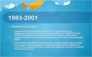 Journey in the Basic Education Curricular reforms | PDF