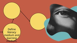 Define
literacy
medium and
learning
medium.
 