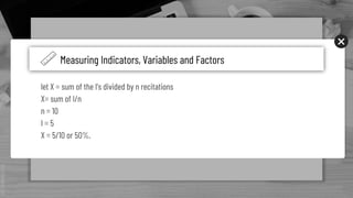 measuring variables, indicator, and factor | PPTX