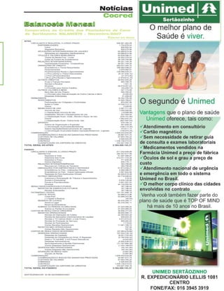 Notícias
Cocred
Balancete Mensal
Cooperativa de Crédito dos Plantadores de Cana
de Sertãozinho BALANCETE - Novembro/2007
Valores em Reais

Revista Canavieiros - Janeiro de 2008

19

 
