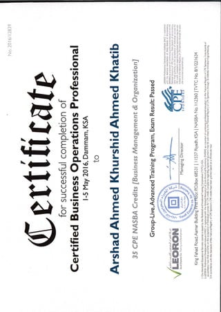 CBOP certificate
