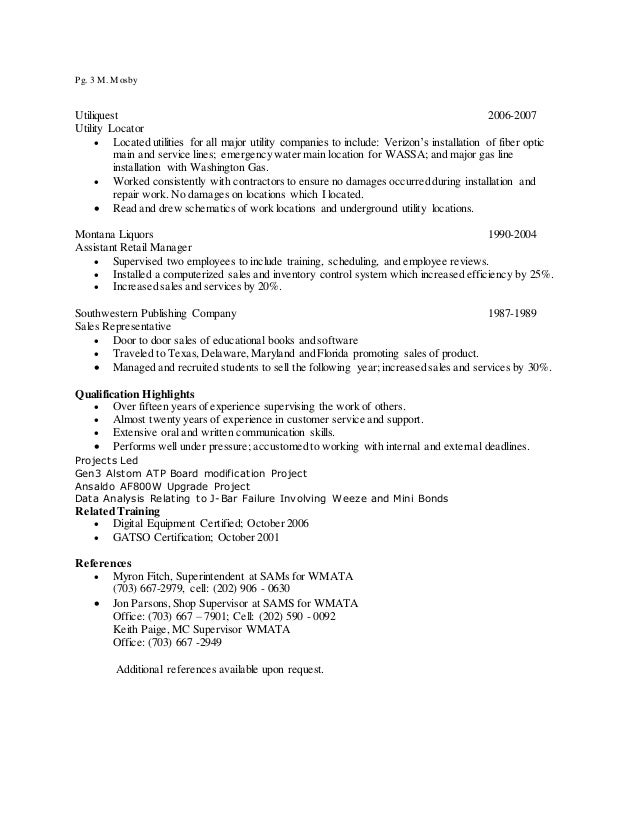 utility resume