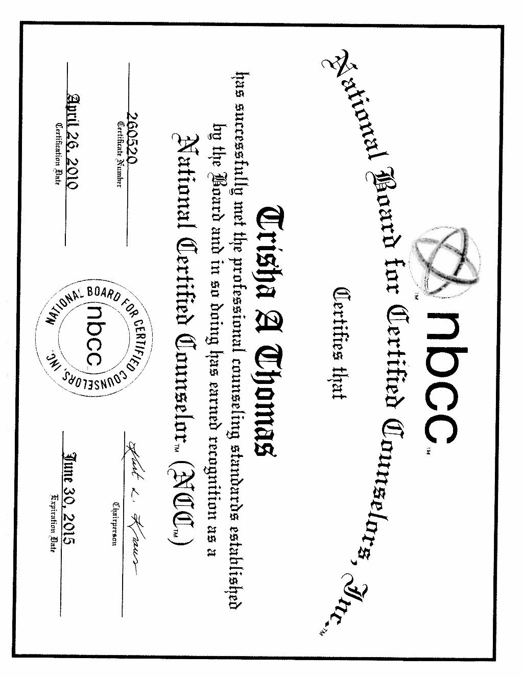 National certification